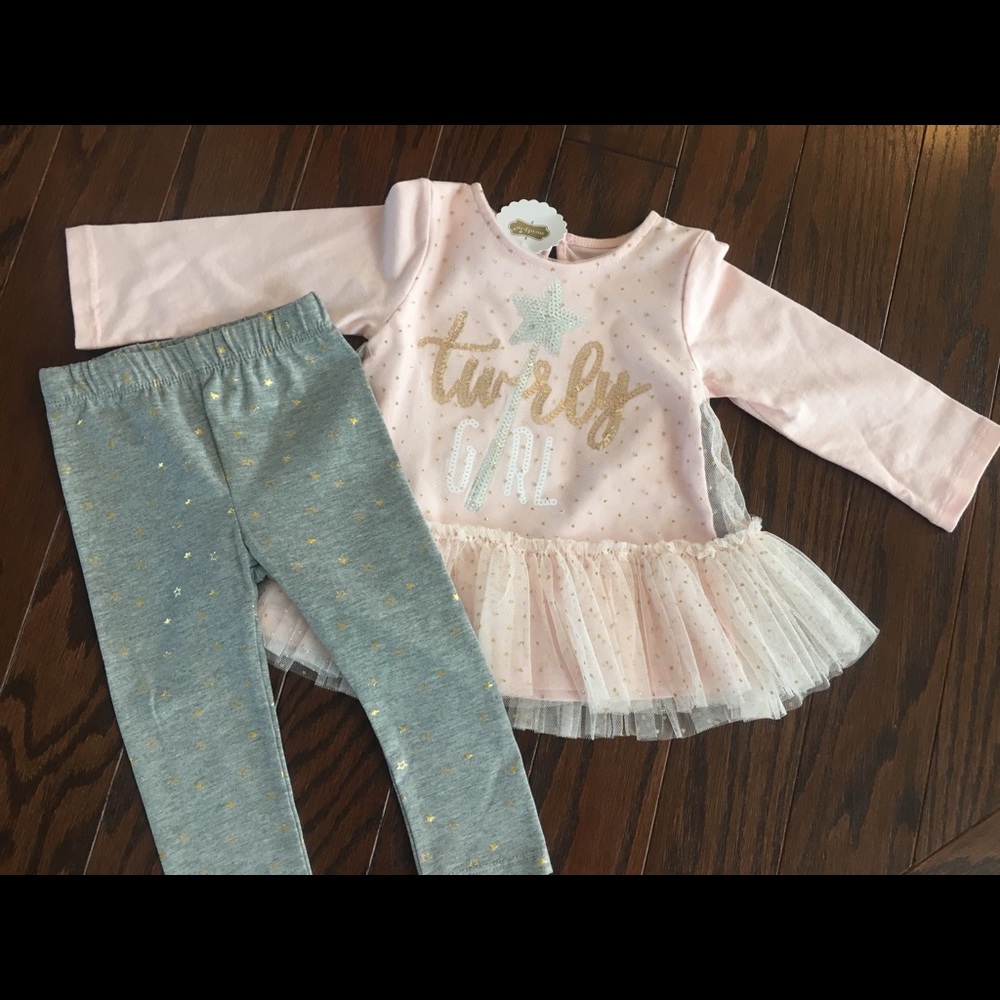 NWT Mud Pie Twirly Girl set 6-9 mo